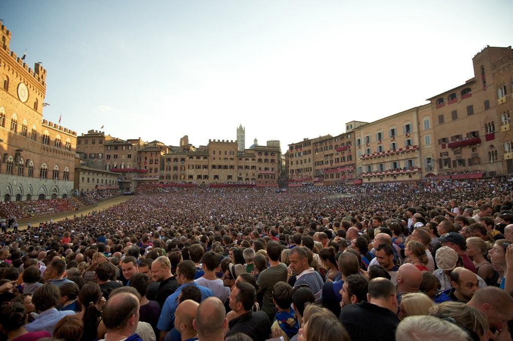 Siena, Piazza del Campo on the day of the Palio
